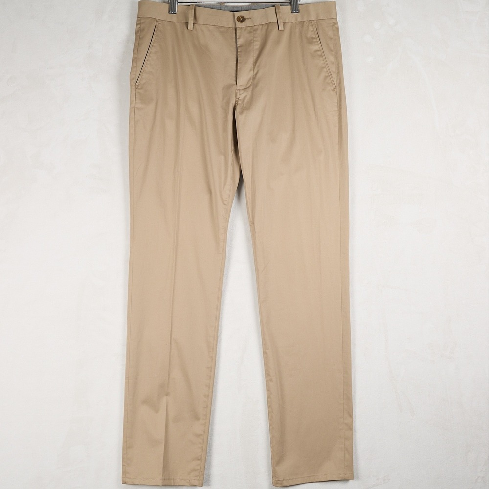 Vince Griffith Slim Straight Chino‎ Pants Mens 34 Khaki Tan Casual Work Business